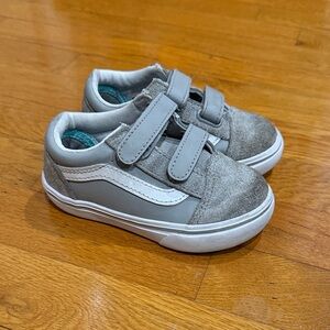 Vans Kids Gray Sneakers with Velcro Straps